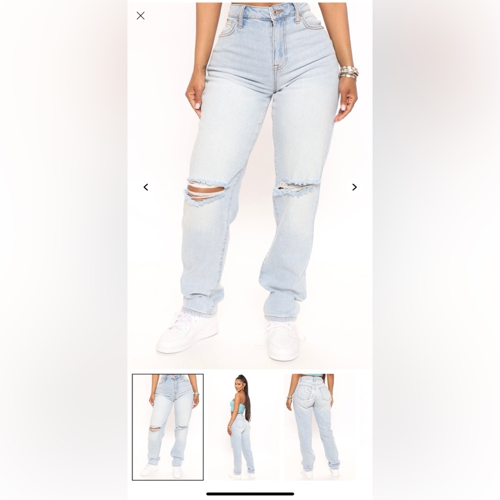 Fashion Nova Light Blue Straight Leg Jeans